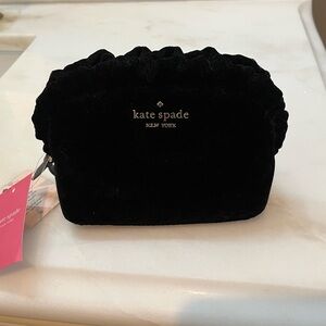 Kate Spade Black Velvet Cosmetic Case